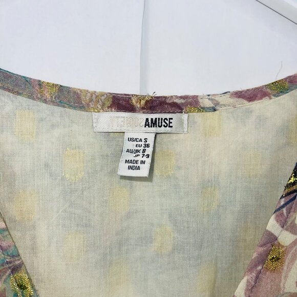 Amuse Society Eva Luna Floral Chiffon Long-Sleeve Mini Dress Size S - Picture 6 of 14